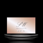 Luxe Roos Gold Silver Sparkle Diamonds Monogram Visitekaartje