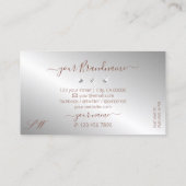 Luxe Roos Gold Silver Sparkle Diamonds Monogram Visitekaartje (Achterkant)