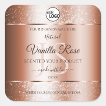 Luxe Roos Gold Soft Glitter Product Labels Logo