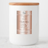 Luxe Roos Gold Soft Glitter Product Labels Logo Voedselcontainer Etiket (Voorkant)