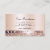Luxe Roos Gold Sparking Glitter met Logo Visitekaartje (Achterkant)