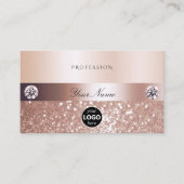 Luxe Roos Gold Sparking Glitter met Logo Visitekaartje (Voorkant)