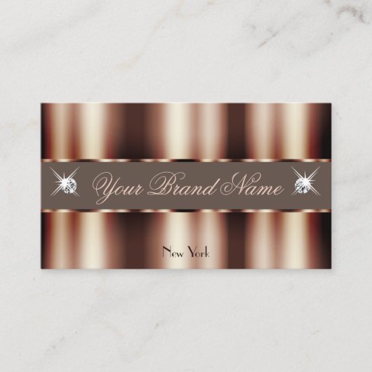 Luxe Roos Gold Sparkle Diamonds Glamoureuze Visitekaartje (Voorkant)