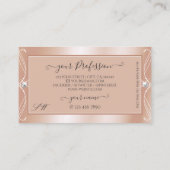 Luxe Roos Gold Sparkle Diamonds  monogram Visitekaartje (Achterkant)