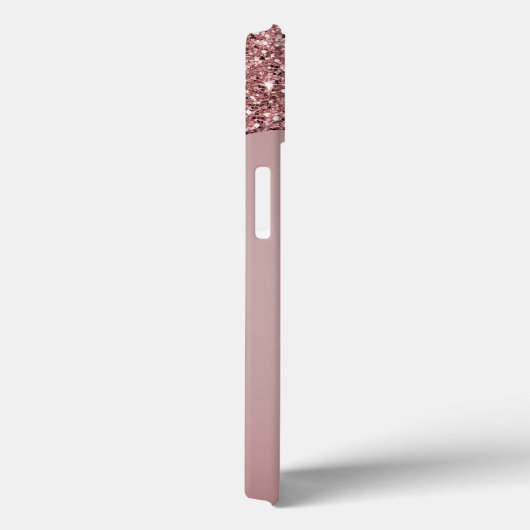 Luxe Roos Gold Sparkle Glitter Drift Monogram Case-Mate iPhone Case (Achterkant / Rechts)