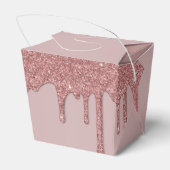 Luxe Roos Gold Sparkle Glitter Drift Quinceanera Bedankdoosjes (Achterkant)