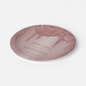 Luxe Roos Gold Sparkle Glitter Drift Weddenschap Papieren Bordje (Gekanteld)