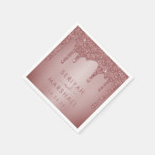 Luxe Roos Gold Sparkle Glitter Drift Weddenschap Servet (Hoek)