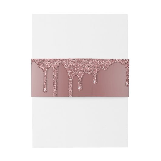 Luxe Roos Gold Sparkle Glitter Drift Weddenschap Uitnodigingen Wikkel (Achterkant Voorbeeld)