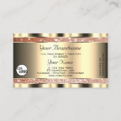 Luxe Roos Gold Sparkle Glitter en Logo Golden Visitekaartje (Achterkant)
