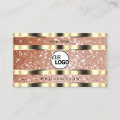 Luxe Roos Gold Sparkle Glitter en Logo Golden Visitekaartje (Voorkant)