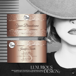 Luxe Roos Gold Sparkle Glitter Initialen Logo Visitekaartje