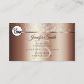 Luxe Roos Gold Sparkle Glitter Initialen Logo Visitekaartje (Achterkant)