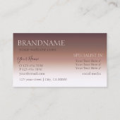 Luxe Roos Gold Stylish Mirror Font Professional Visitekaartje (Achterkant)