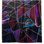 Luxe Roos Gold vloeibare verf Marmer Douchegordijn (Voorkant)