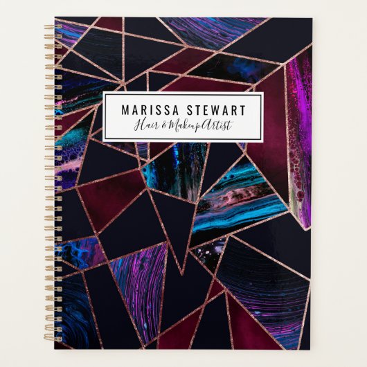 Luxe Roos Gold vloeibare verf Marmer Planner (Voorkant)