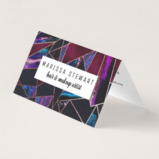 Luxe Roos Gold vloeibare verf Marmer Visitekaartje (Voorkant)