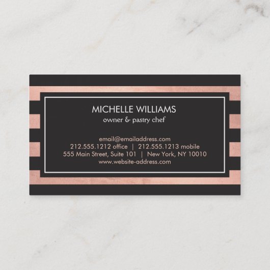 Luxe Roos Gold Whisk Spoon Logo Bakery II Visitekaartje (Achterkant)