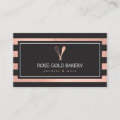 Luxe Roos Gold Whisk Spoon Logo Bakery II Visitekaartje (Voorkant)