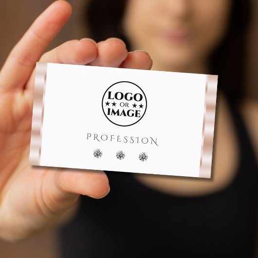 Luxe Roos Gold White Sparking Jewels met Logo Visitekaartje