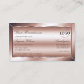Luxe Roos Golden Chic met monogram en Logo Visitekaartje (Achterkant)