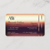 Luxe Roos Golden  Decor Diamonds Monogram Visitekaartje (Achterkant)