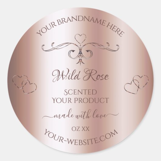 Luxe Roos Golden Product Label  hart (Voorkant)