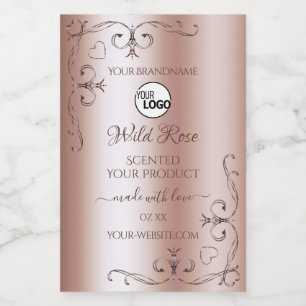 Luxe Roos Golden  Product Labels Logo Voedselcontainer Etiket