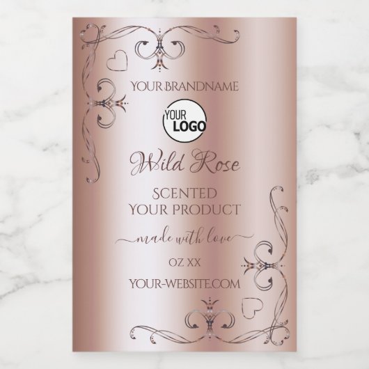 Luxe Roos Golden  Product Labels Logo Voedselcontainer Etiket (Enkel label)