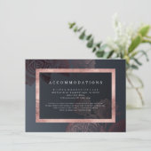 Luxe roos goud  botanische accommodatie informatiekaartje (Staand voorkant)