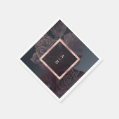 Luxe roos goud  botanische bruiloft monogram servet (Hoek)