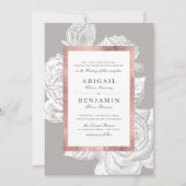 Luxe roos goud  botanische florale bruiloft kaart (Voorkant)