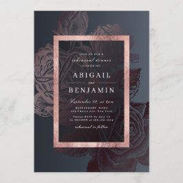 Luxe roos goud  botanische repetitie diner kaart