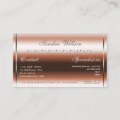 Luxe Roos Goud en Zilver met 3D Initialen Visitekaartje (Achterkant)