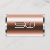 Luxe Roos Goud en Zilver met 3D Initialen Visitekaartje (Voorkant)