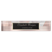 Luxe Roos Goud Geometrisch Marmeren Lijst Naambordje (Voorkant)