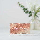 Luxe Roos Goud Glitter Zand Sparkling Stars Chic Visitekaartje (Staand voorkant)