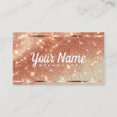 Luxe Roos Goud Glitter Zand Sparkling Stars Chic Visitekaartje (Voorkant)