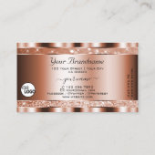 Luxe Roos Goud Lichtgevende Glitter Sterren toevoe Visitekaartje (Achterkant)