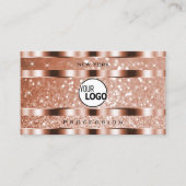 Luxe Roos Goud Lichtgevende Glitter Sterren toevoe Visitekaartje (Voorkant)