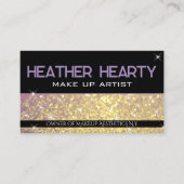 Luxe Roos Goud Lila Lavendel Glitter Glamour Visitekaartje (Voorkant)