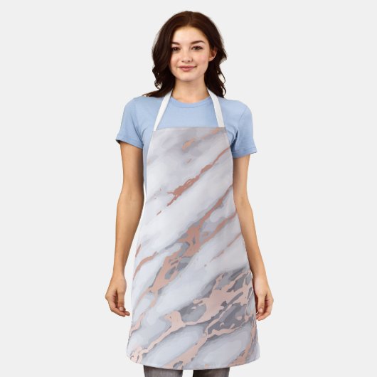 Luxe Roos goud marmer Schort (Gedragen)