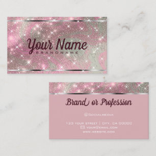 Luxe Roos Goud Marmered Glitter Glanzende Sterren Visitekaartje