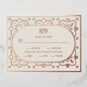 Luxe Roos Goud Mediterraan Tegel bruiloft RSVP Folie Feestdagen Briefkaart (Voorkant)