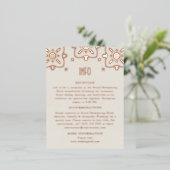 Luxe Roos Goud Mediterraan Tegel Trouwinformatie Folie Feestdagen Briefkaart (Staand Voorkant)