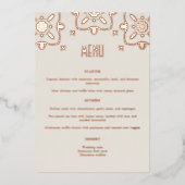 Luxe Roos Goud Mediterraan Tegel Trouwmenu Folie Feestdagenkaart (Voorkant)