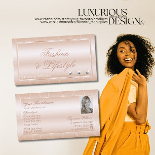 Luxe Roos Goud met Diamanten en Foto Uitstekend Visitekaartje