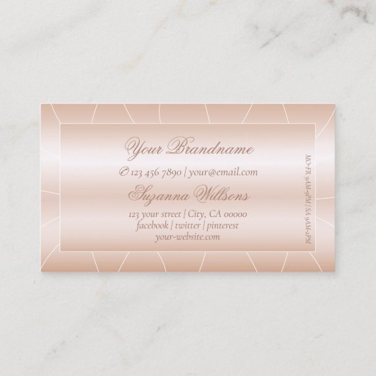 Luxe Roos Goud met Diamanten en Logo Exquise Visitekaartje (Achterkant)