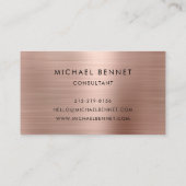 Luxe Roos Goud Metallic Monogram Consultant Visitekaartje (Achterkant)