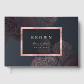 Luxe roos goud moody botanische bruiloft gastenboek (Voorkant)
